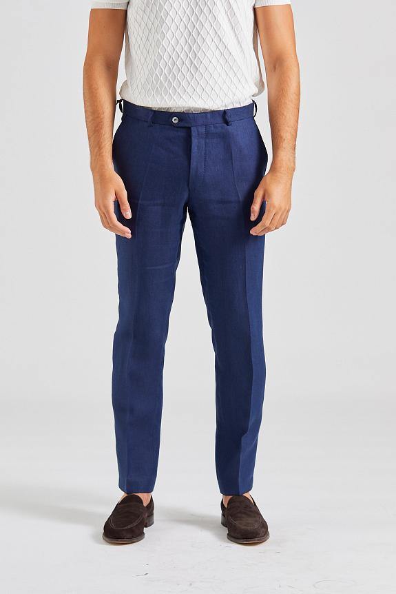 Oscar Jacobson Denz Trouser linen navy 